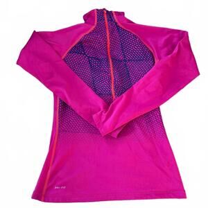 NIKE PRO Dri-Fit womens 1/2 Zip Pink/Purple Running/Workout Layering Jacket SZ M